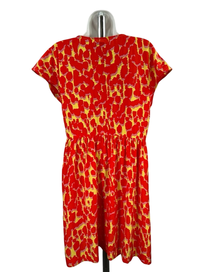 Gap Women's Orange/Yellow Cap Sleeve A-Line Dress - 10 image 2