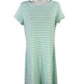 STS Sail to Sable Women's Blue Striped Short Sleeve Shirt Dress - M