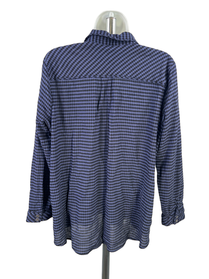 J.Jill Women’s Blue Long Sleeve V-Neck Pullover Blouse - L Petite image 2