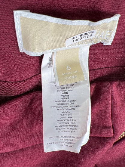 Michael Kors Women's Burgundy Zipper Detail Pencil Skirt - 6 image 3