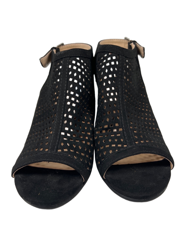 Unisa Women's Black Pryce Geometric Cut-Out Peep Toe Ankle Heel Sandals - 6.5 image 2