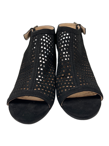 Unisa Women's Black Pryce Geometric Cut-Out Peep Toe Ankle Heel Sandals - 6.5 image 2