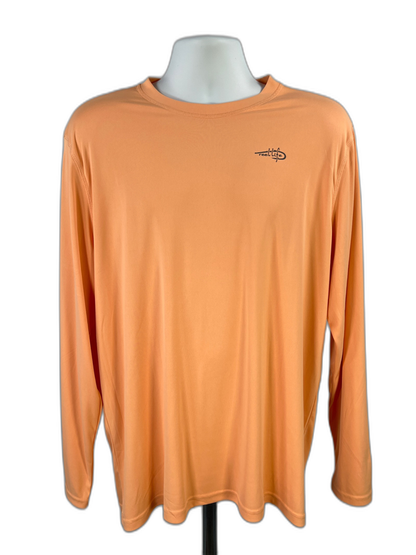 Reel Life Men's Orange Long Dleeve Fising Graphic Shirt - XL