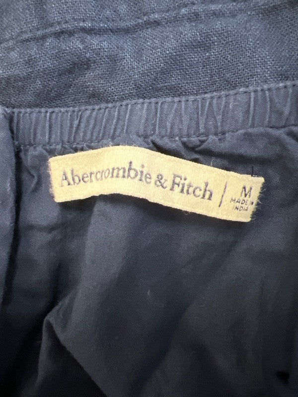 Abercrombie & Fitch Women's Blue Linen Blend Halter Open Back Overall Dress - M image 3