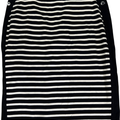 White House Black Market Womens Black/White Striped Zip Close Straight Skirt - 2
