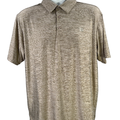 Three Sixty Six Men's Beige Heather Short Sleeve Athletic Polo - L