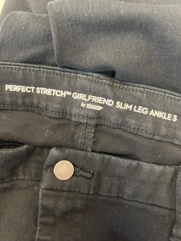 Chico's Women's Black Perfect Stretch Girlfriend Slim Leg Ankle Jeans - 3/US 16 image 3
