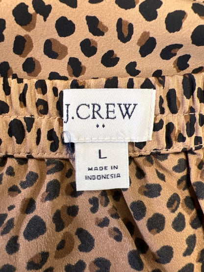 J.Crew Women's Brown Animal Print Bias Slip Pull On Skirt - L image 3