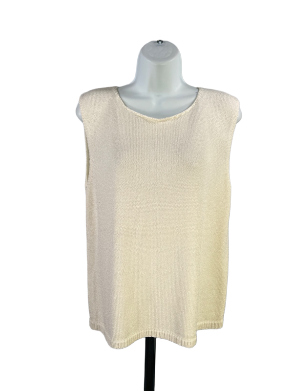 Chico's Women's Beige Design Sleeveless Knit Vest Top - 3/US XL
