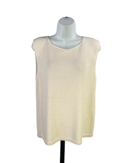 Chico's Women's Beige Design Sleeveless Knit Vest Top - 3/US XL