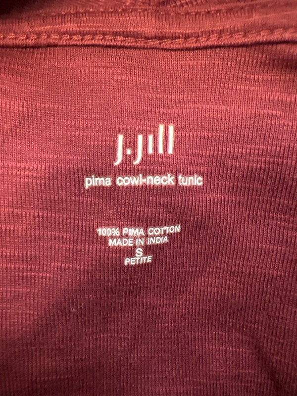 J.Jill Women’s Burgundy Long Sleeve Cowl Neck Tunic Shirt - S Petite image 3