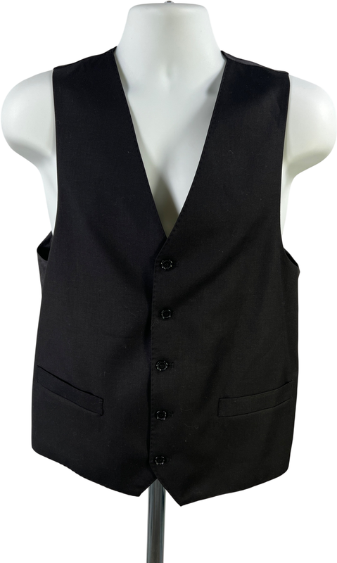 Statement Italy Men’s Black Suit Jacket and Vest - 40R W/ Pants 40x34 Set image 3