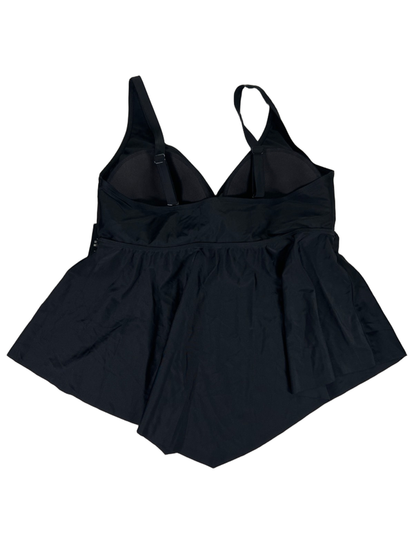 Torrid Women's Black V Neck Multiway Strap Wireless Tankini Top - 2 Plus image 2