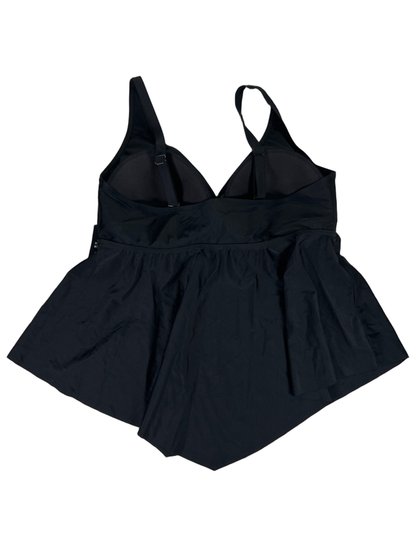 Torrid Women's Black V Neck Multiway Strap Wireless Tankini Top - 2 Plus image 2