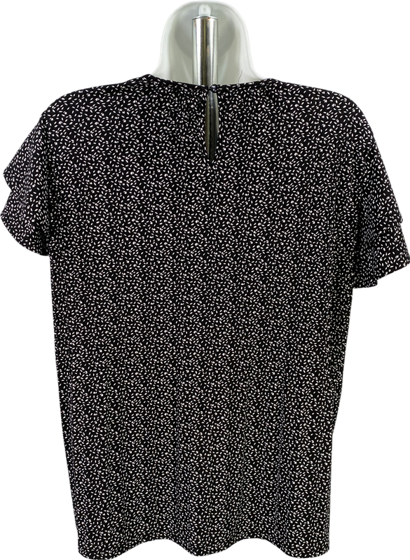 Adrianna Papell Women’s Black Short Ruffle Sleeve Blouse - S image 2