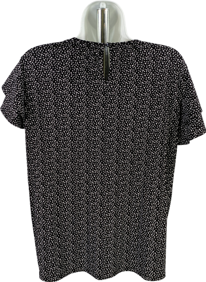 Adrianna Papell Women’s Black Short Ruffle Sleeve Blouse - S image 2