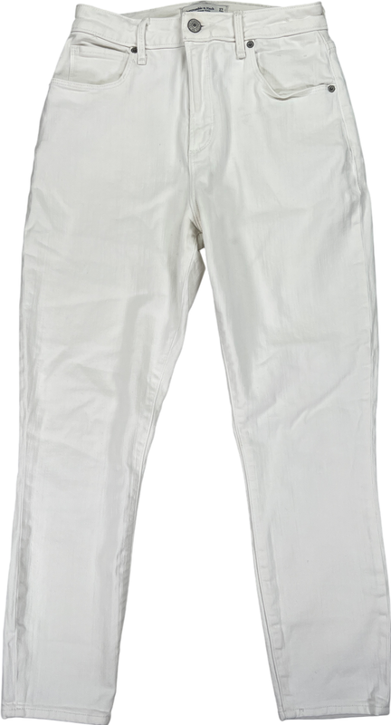 Abercrombie and Fitch Women’s White Super Skinny Ankle Jeans - 27/4