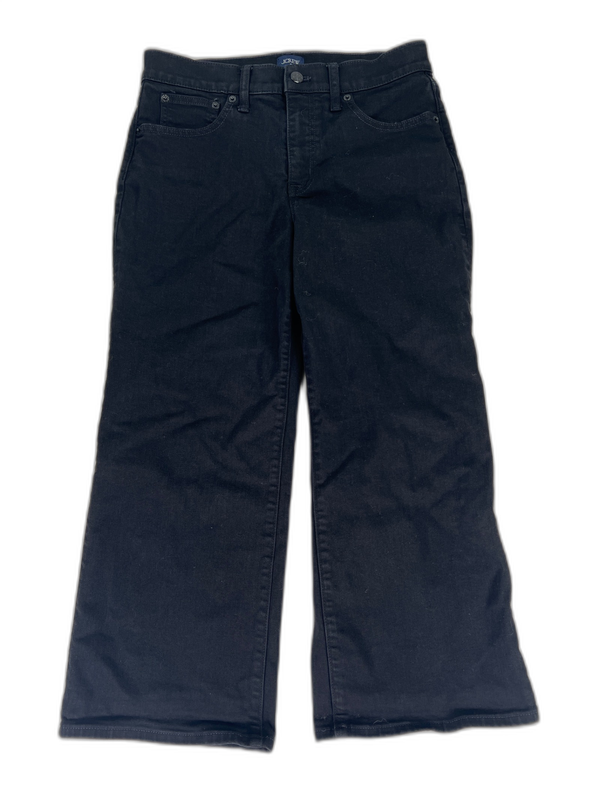 J.Crew Women's Black Wide Leg Crop Denim Jeans - 28 Petite