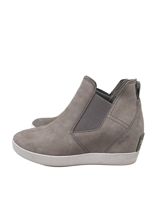 Sorel Women's Gray Leather Out N About II Slip On Wedge Ankle Booties - 9 image 5