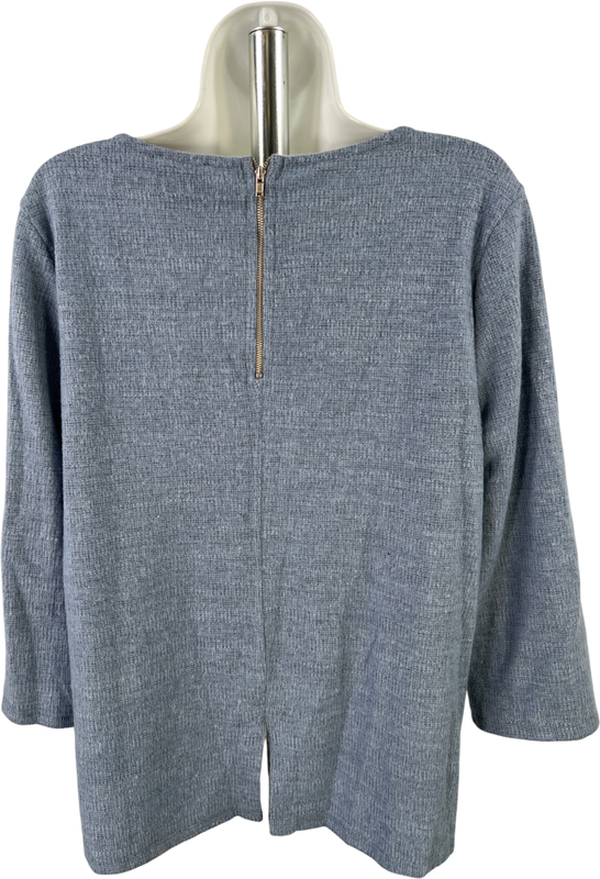 W5 Women’s Blue 3/4 Sleeve Zip Back Soft Shirt - L image 2