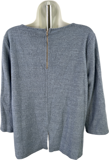 W5 Women’s Blue 3/4 Sleeve Zip Back Soft Shirt - L image 2