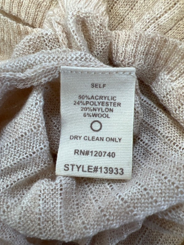 Hem & Thread Women's Beige Lightweight Sheer Hooded Open Front Cardigan - L image 4