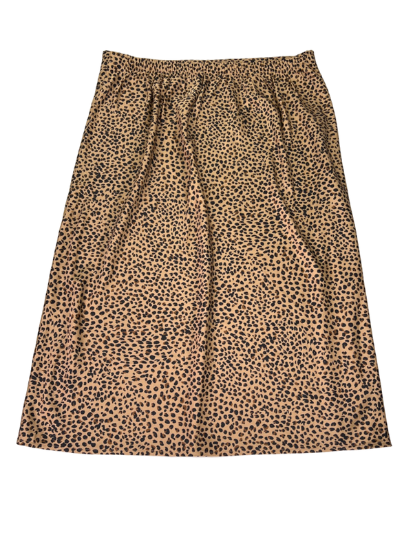J.Crew Women's Brown Animal Print Bias Slip Pull On Skirt - L image 2