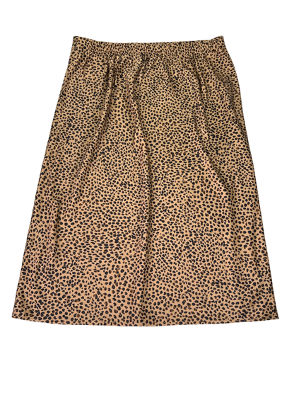 J.Crew Women's Brown Animal Print Bias Slip Pull On Skirt - L image 2