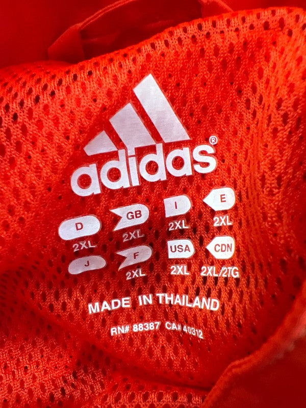 adidas Men's Orange Mesh Lined Long Sleeve Windbreaker Jacket - 2XL image 3