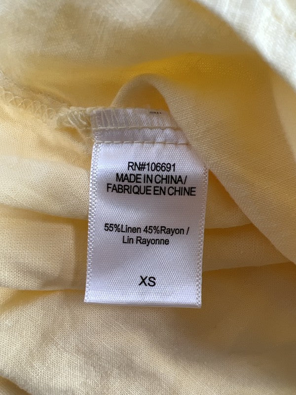 NEW YFB Women’s Yellow Long Sleeve Button Up Twisted Button Blouse - XS image 5