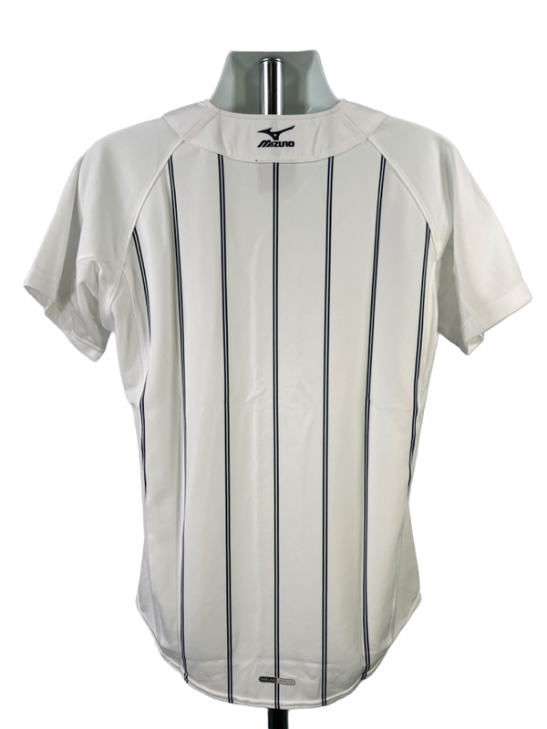Mizuno Men's White Pinstripe Performance Pro Short Sleeve Baseball Jersey - S image 2