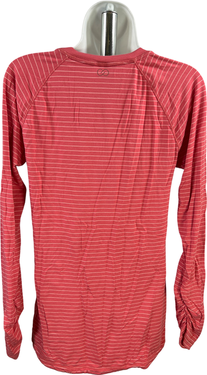 Calia Women’s Pink Striped High-Low Long Sleeve T-Shirt - L image 2