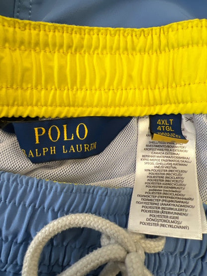 Polo Ralph Lauren Men's Blue Stretch Waist Lined Swim Trunks - 4XL Tall image 3