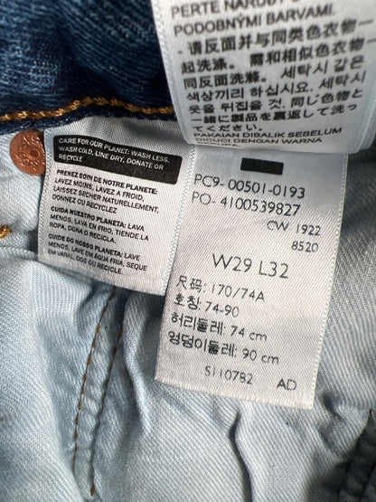 Levi's Men's Medium Wash 501 Original Button Fly Denim Jeans - 29x32 image 3