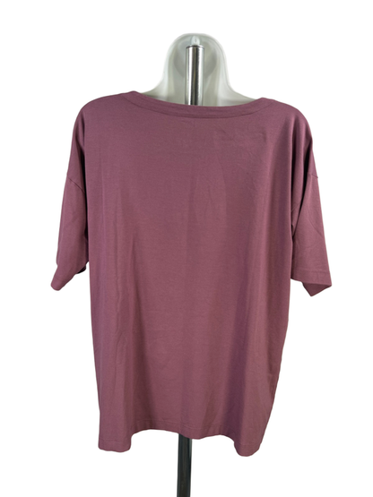 J Jill Women's Purple Luxe Elbow Sleeve Tee Shirt - M image 2