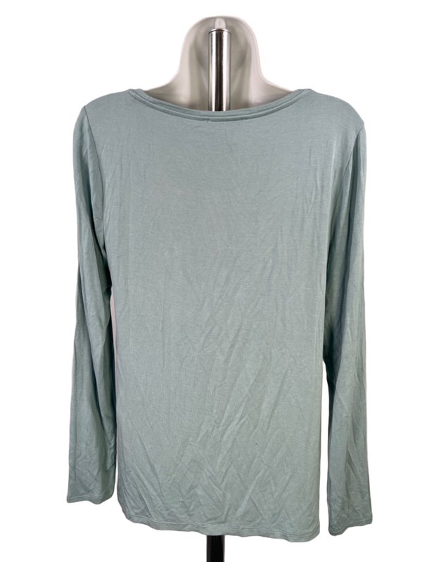 White House Black Market Women's Blue Long Sleeve Wide Scoop Neck Shirt - S image 2