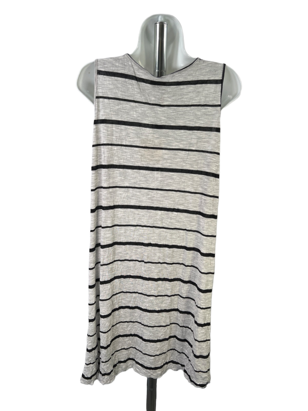 Comfy USA Women's Gray Striped Sleeveless Coverup Dress - L image 2