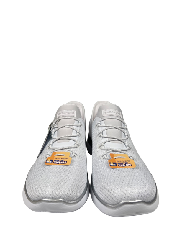 Skechers Women's White Metallic Diamond Dream Summits Slip On Sneakers - 8.5 image 3