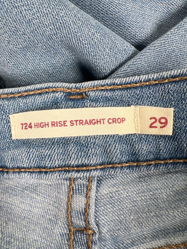 Levi's Women's Light Wash 724 High Rise Straight Crop Denim Jeans - 29 image 3