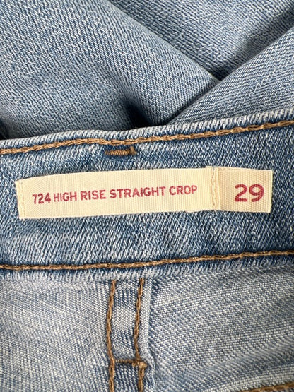 Levi's Women's Light Wash 724 High Rise Straight Crop Denim Jeans - 29 image 3