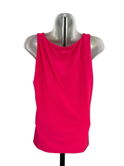 White House Black Market Women's Pink Tie Keyhole Front Sleeveless Shirt - M image 2