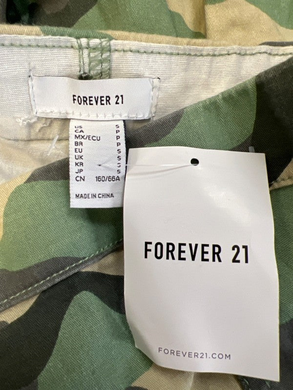 Forever 21 Women's Green Camoflauge Side Zip Strapless Pleated Mini Dress - S image 3