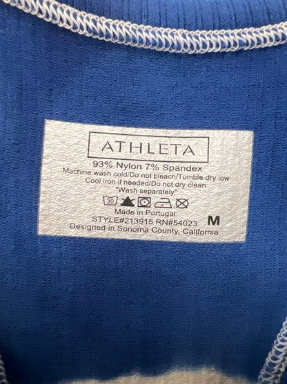 Athleta Women's Blue/White Tie Dye Renew Racerback Athletic Tank Top - M image 3