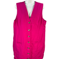 Banana Republic Women's Pink Linen Blend Sleeveless Button Up Mini Dress - XL