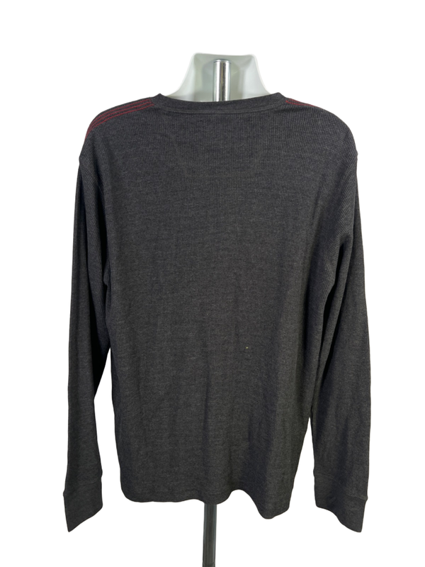 GH Bass & Co Men's Dark Gray Waffle Knit Quarter Button Long Sleeve Shirt - 3XL image 2