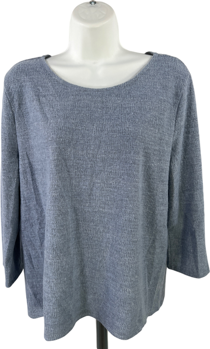 W5 Women’s Blue 3/4 Sleeve Zip Back Soft Shirt - L