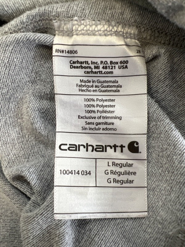 Carhartt Men's Gray 1/4 Zip Relaxed Fit Long Sleeve Pullover Shirt - L image 4