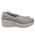 Skechers Women's Gray Martha Stewart Pier-Lite Reflection Wedge Sneakers - 7