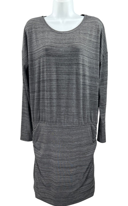 Athleta Women’s Gray Ruched Avenues Long Sleeve T-Shirt Dress - M image 2