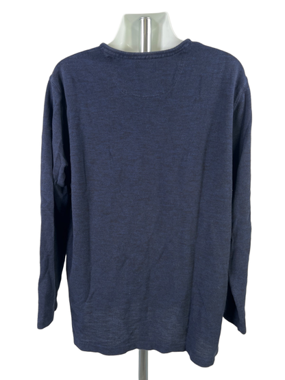 Nordstrom Men's Blue/Black Knit Quarter Button Long Sleeve Sweater - XXXL image 2